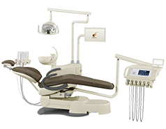HY-E60 Dental Unit, Deluxe Version (integrated dental chair, multiple operating units, LED light)